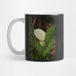 Calla Lily White Spotted Leaves Mug